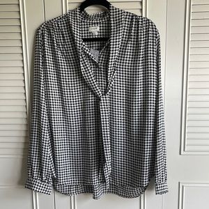 NWT! J. Crew Black & White Blouse, Sz XL